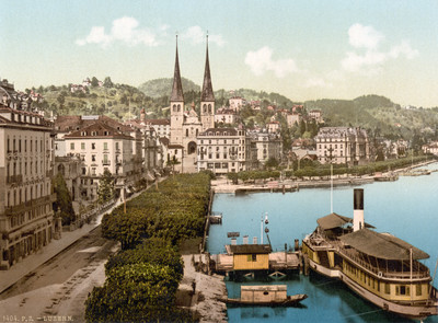 Lucerne et son lac, en 1900 par Photoglob N°0000001404 Lucerne et son lac, en 1900 par Photoglob N°0000001404