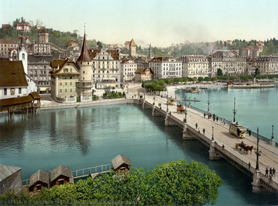 Lucerne et son lac, en 1900 par Photoglob N°0000017615 Lucerne et son lac, en 1900 par Photoglob N°0000017615