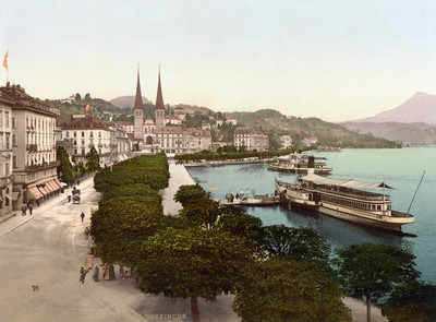 Lucerne et son lac, en 1900 par Photoglob N°0000017590 Lucerne et son lac, en 1900 par Photoglob N°0000017590