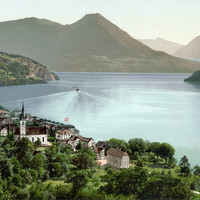 Vitznau, Lac des 4 Cantons, en 1900 par Photoglob N°0000006364