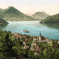 Vitznau, Lac des 4 Cantons, en 1900 par Photoglob N°0000016585