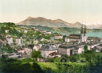 Rigi vu de Lucerne, en 1900, par Photoglob N°0000017004 Rigi vu de Lucerne, en 1900, par Photoglob N°0000017004