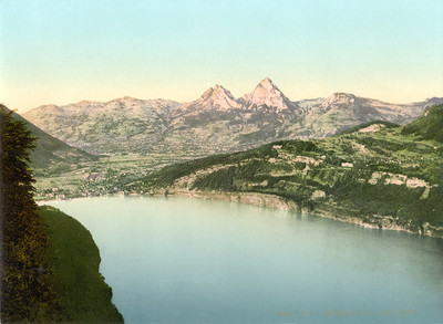 Brunnen, schwytz et les Mythen, en 1900 par Photoglob N°0000017020 Brunnen, schwytz et les Mythen, en 1900 par Photoglob N°0000017020