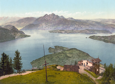 Rigi Chänzeli, lac des 4 cantons, Pilatus, en 1900, par Photoglob N°0000001445B Rigi Chänzeli, lac des 4 cantons, Pilatus, en 1900, par Photoglob N°0000001445B