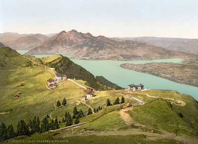 Rigi Staffel en 1900 par Photoglob, au fond le Pilatus N°0000017592 Rigi Staffel en 1900 par Photoglob, au fond le Pilatus N°0000017592