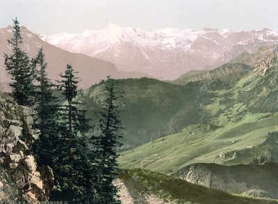 Vue du Stanserhorn, au fond le Titlis, en 1900 par Photoglob N°0000001847 Vue du Stanserhorn, au fond le Titlis, en 1900 par Photoglob N°0000001847