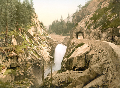 Chute de l'Aar à la Handegg en 1900 par Photoglob N°0000006167