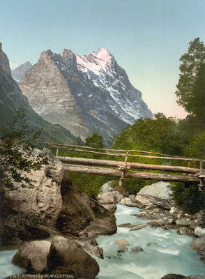 Eiger vu de Grindelwald, en 1900 par Photoglob N°0000001528