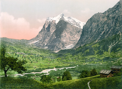 Wetterhorn vu de Grindelwald, en 1900 par Photoglob N°0000001576