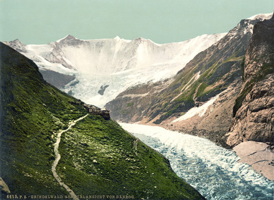 Bäregg en 1900 par Photoglob, vue sur le Fiescherhorn N°0000006613