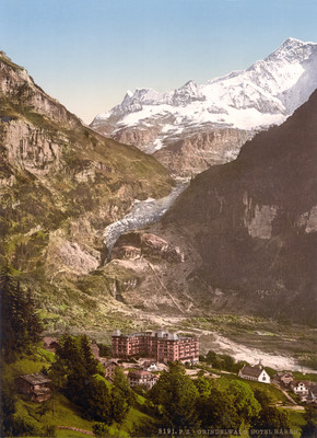 Fiescherhorn vu de Grindelwald, en 1900 par Photoglob N°0000008191