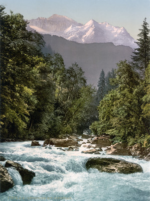 Lütschine et Jungfrau, en 1900 par Photoglob N°0000017532