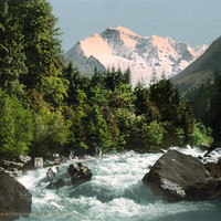 Lütschine et Jungfrau, en 1900 par Photoglob N°0000009428