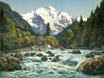 Lütschine et Jungfrau, en 1900 par Photoglob N°0000009428