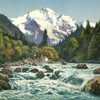 Lütschine et Jungfrau, en 1900 par Photoglob N°0000009428