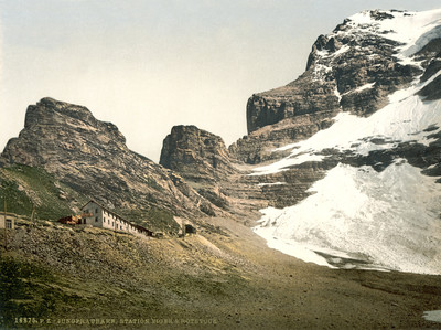 Eiger W, station Eigergletscher, en 1900 par Photoglob N°0000016875