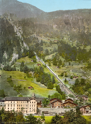 Lauterbrunnen et Mürrenbahn en 1900 par Photoglob N°0000001623 Lauterbrunnen et Mürrenbahn en 1900 par Photoglob N°0000001623