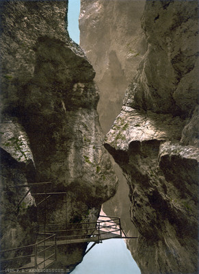 Gorge de l'Aar en 1900 par Photoglob N°0000001636