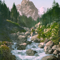 Wellhorn, Reichenbach au dessus des cascades en 1900 par Photoglob