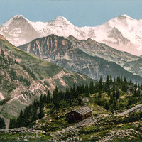 En montant à Schynige Platte, en 1900 par Photoglob N°0000009279