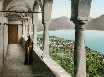 Lac Majeur vu de la Madonna del Sasso à Locarno, en 1900, par Photoglob N°0000009779 Lac Majeur vu de la Madonna del Sasso à Locarno, en 1900, par Photoglob N°0000009779