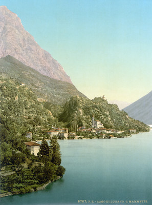 San Mammette, Lac de Lugano, en 1900 par Photoglob N°0000006767