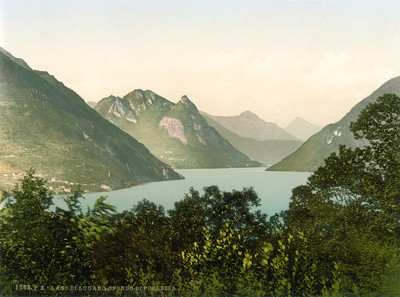 Lac de Lugano, en 1900 par Photoglob N°0000001563