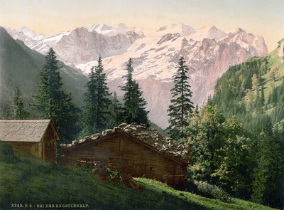 Engstlenalp, vue vers le Wetterhorn, en 1900, par Photoglob N°0000008340 Engstlenalp, vue vers le Wetterhorn, en 1900, par Photoglob N°0000008340