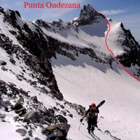 Punta di Ondezana dal colle Teleccio, traccia del pendio finale
