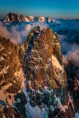 Voies de la face N des Drus