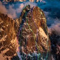 Voies de la face N des Drus
