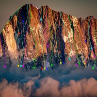 Voies principales de la face N des Grandes Jorasses