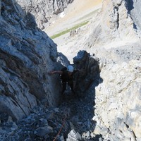 La cheminée au début de l'arête