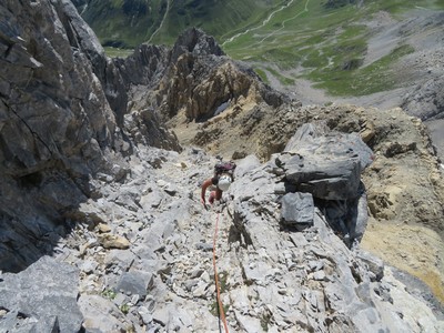 Le couloir/cheminée qui mène à l'antécime après la brêche