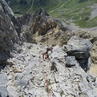 Le couloir/cheminée qui mène à l'antécime après la brêche