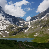 Le col depuis le lac/refuge