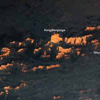  Kangchenjunga and surrounding peaks at sunset from ISS, 2019 