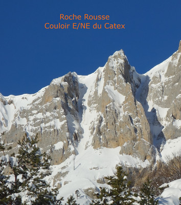 Couloir E/NE du Catex (vu depuis l'itinéraire des couloirs E de Roche Rousse) Couloir E/NE du Catex (vu depuis l'itinéraire des couloirs E de Roche Rousse)
