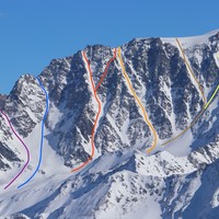 Versant W du Vélan, de l'Aiguille du Vélan et des Dents de Proz