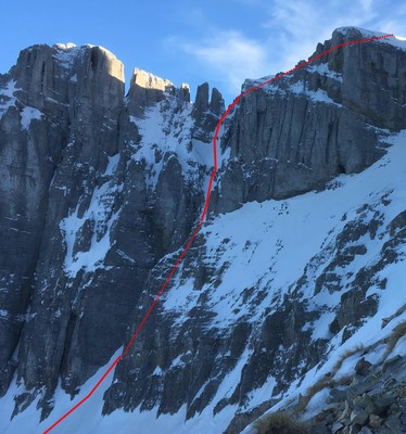 tracé de la partie haute de la goulotte