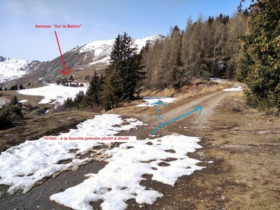 Grand Chatelard : détail itinéraire à 1570m Grand Chatelard : détail itinéraire à 1570m