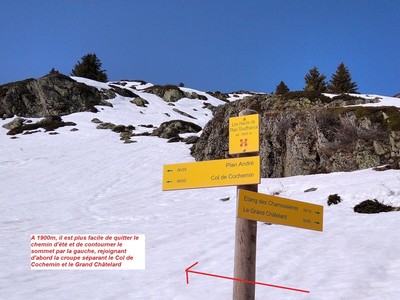 Grand Chatelard : détail itinéraire à 1900m Grand Chatelard : détail itinéraire à 1900m