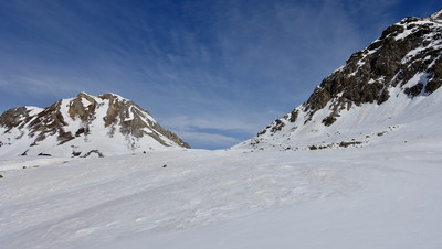 Le col Sereina et le début de la traversée Le col Sereina et le début de la traversée