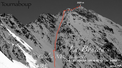 La Bonida Couloir NW dérobé Trace Itinéraire La Bonida Couloir NW dérobé Trace Itinéraire