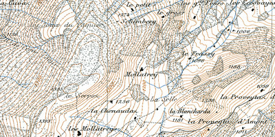 Ancien cadastre, fond de carte vers 1900 basé sur : Office fédéral de topographie swisstopo 