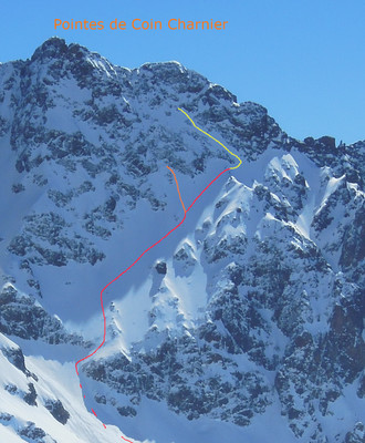 Grande écharpe NW (en rouge jusqu'au col, en orange variante raide, en jaune écharpe supérieure Grande écharpe NW (en rouge jusqu'au col, en orange variante raide, en jaune écharpe supérieure