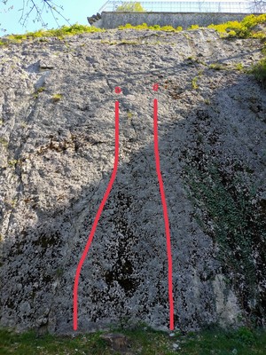 Les deux voies faciles à l'entrée Les deux voies faciles à l'entrée