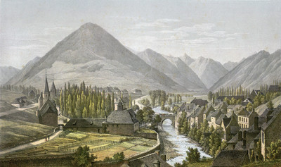 Arreau, Vallée d'Aure, vues de la route du Col d'Aspin par Charles Mercereau 1853-1864