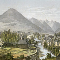 Arreau, Vallée d'Aure, vues de la route du Col d'Aspin par Charles Mercereau 1853-1864