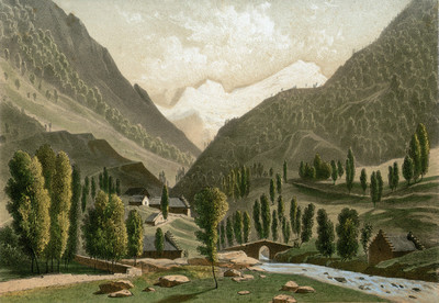 Brèche de Roland vue de Gèdre par Charles Mercereau, 1853-1864